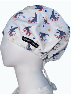 Shark Print Euro Scrub Hat